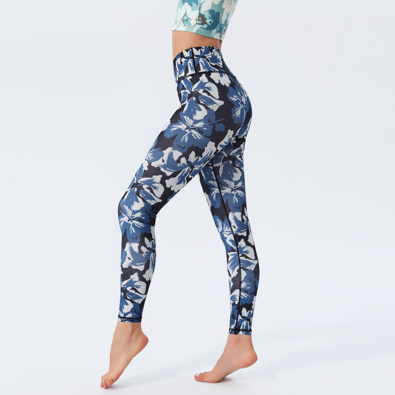 New Pants For Women High Waist Slim Fit Hip Lift Stretchy Fitness Leggings Cross-Border Colorful Printed Yoga Trousers_desvips.com