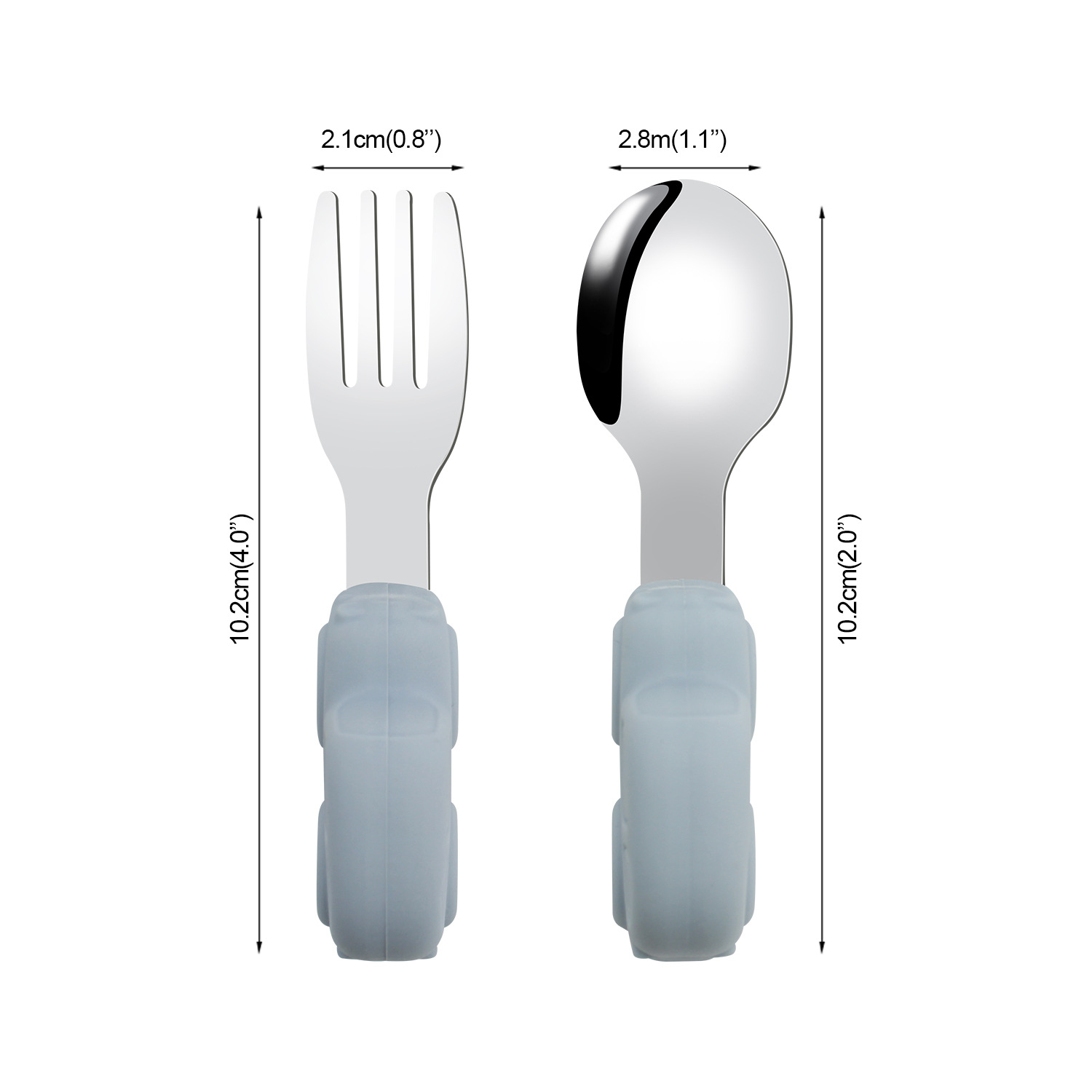 Baby horquilla de acero inoxidable cucharas de alimentación infantil cubierta de entrenamiento de automóviles cucharas de alimentos suplementarios para niños productos para madres y bebés