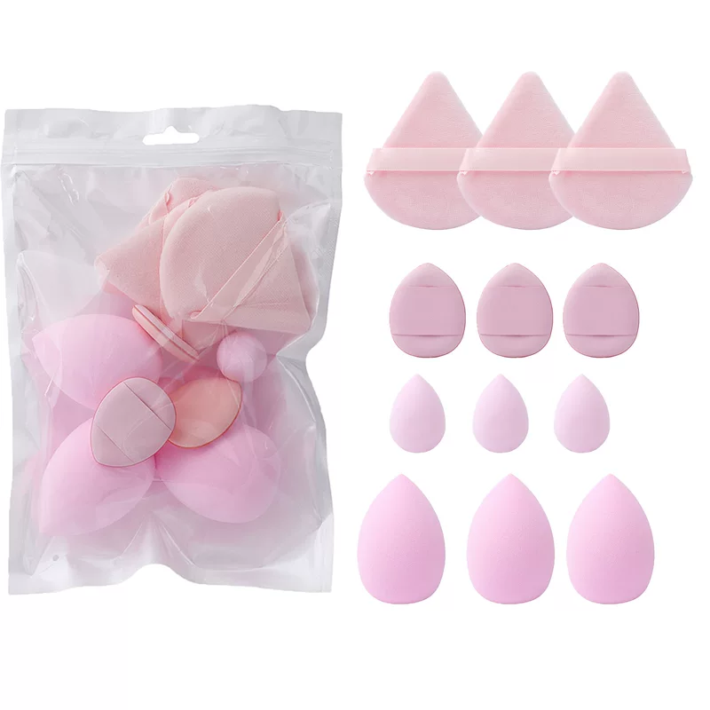 Набор спонжей для макияжа, 12 шт. мягкие спонжи для макияжа, assorted цвета с прозрачной сумочкой (2–3 формы)