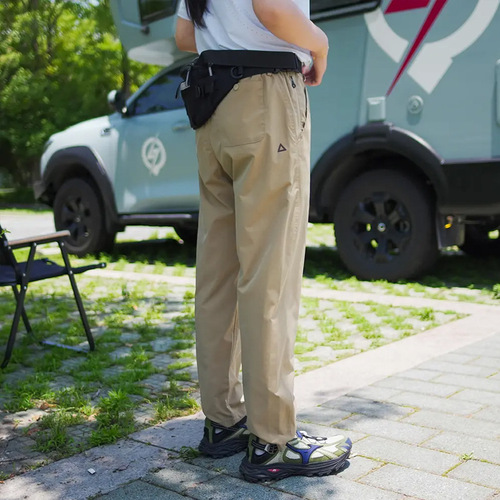 Spring and summer quick-drying three-proof Japanese light and cool casual pants, working clothes, elastic waist, small triangle label, American outdoor