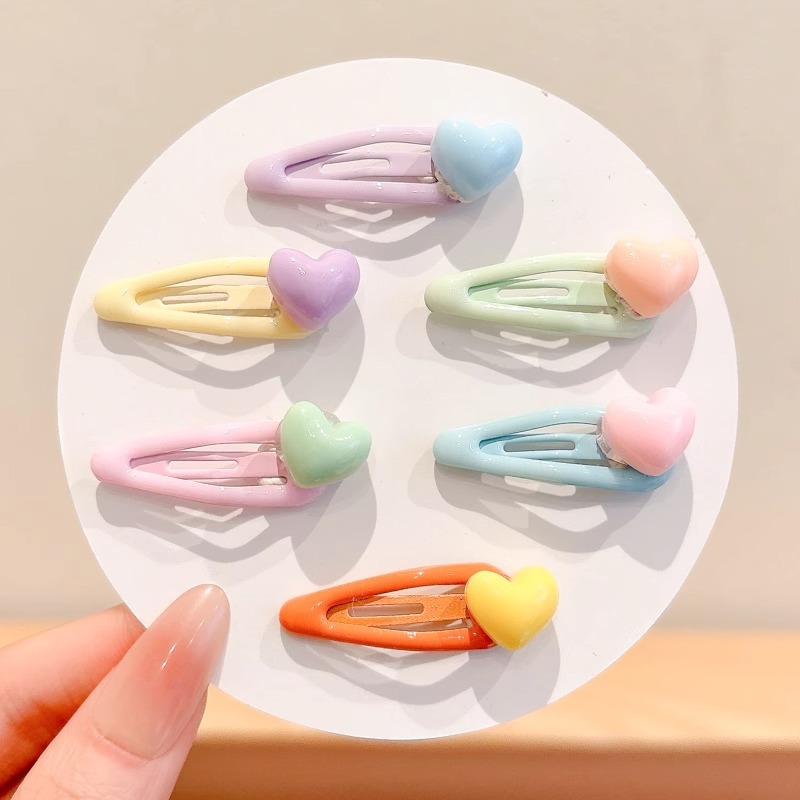 Pequeños clips de pelo de color bebé clips BB clips de color caramelo amor clips de pestaña niñas clips de pelo rotos clips de pelo bebé toque de pelo