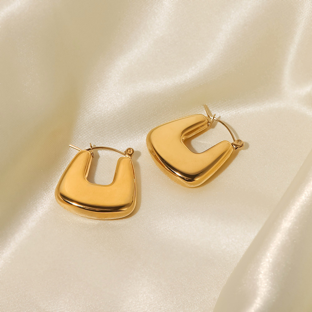 Fashion Geometric Stainless Steel Earrings Gold Plated Stainless Steel Earrings