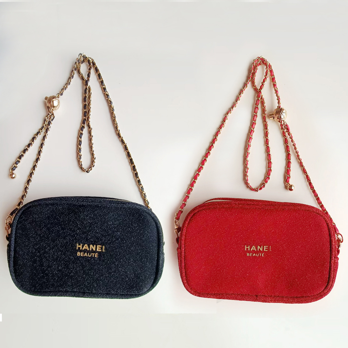 专柜vip赠礼品圣诞限量金葱化妆包DIY改造斜挎包盒装化妆品收纳包