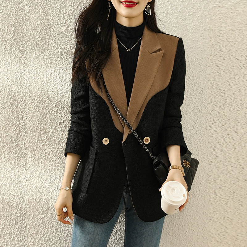 Осенняя модная классическая пиджак костюм, стиль Шанель, стиль высокого качества
