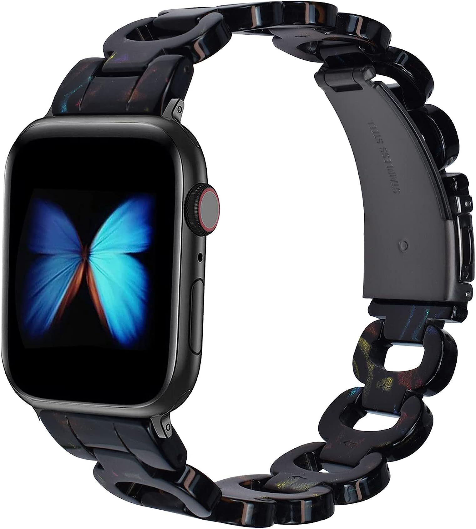 Apple watchアップル腕時計バンドリング樹脂バンドiwatch876レディースブレスレットチェーン22mm