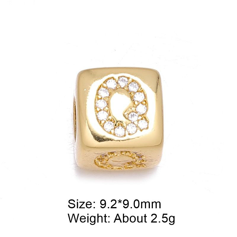 3g Weight Beads Jewelry Making Type DIY Ornament Accessories Classification 1 Piece Quantity Copper Material Letter Pattern All Seasons Season Polished Finish Plating Design Simple Style Style 1 Piece Copper Letter Polished DIY Ornament Accessories Beads 18