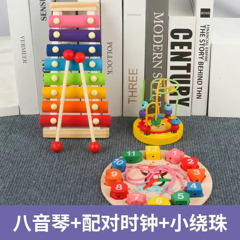 早期教育知育玩具子供木製赤ちゃんのおもちゃオルフ八音ピアノ子供ノックピアノセット木製教育遊び|undefined