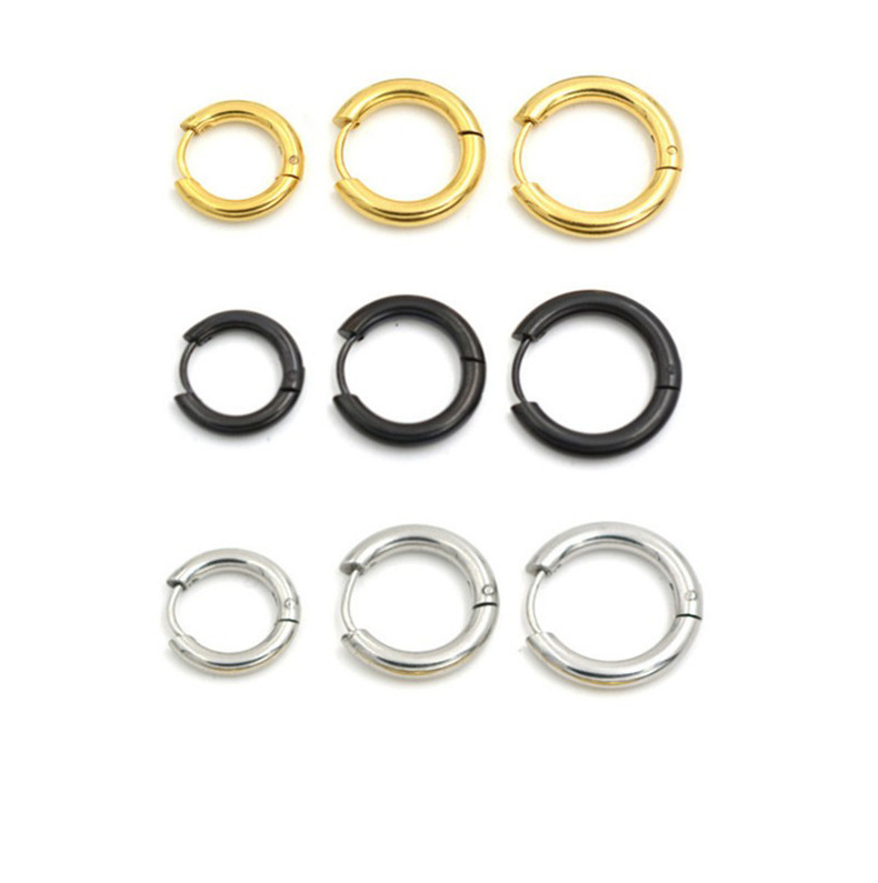Earrings Classification 1 Piece Quantity Daily Occasion 304 Stainless Steel Material 1 Piece Fashion Round Plating Titanium Steel Earrings