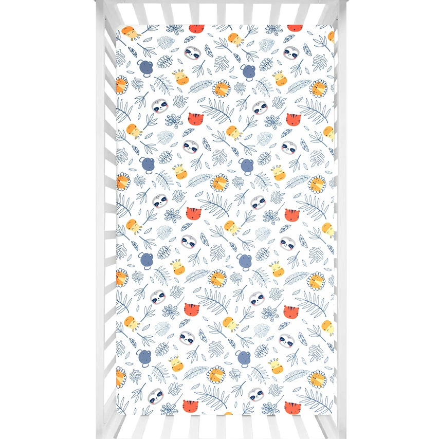 Индивидуальные детские покрывала оптом, дизайн «Джунгли» (Amazon), простыни для детских кроваток в североамериканском стиле, детское постельное белье для мальчиков и девочек