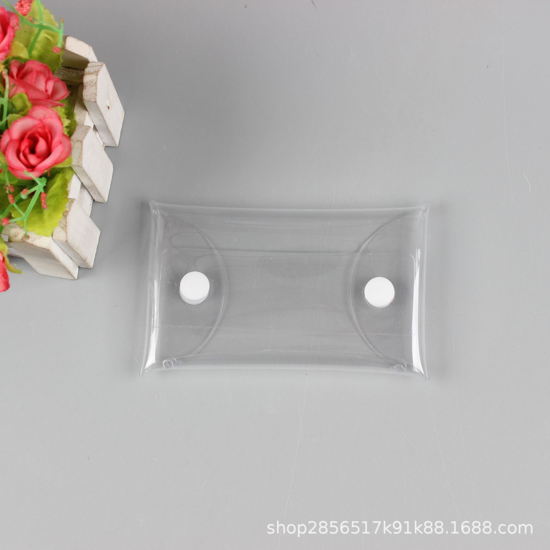Caminar bebé ciego caja bolsa al por mayor de PVC transparente llavero monedero joyería en stock joyería regalo bolsa de embalaje