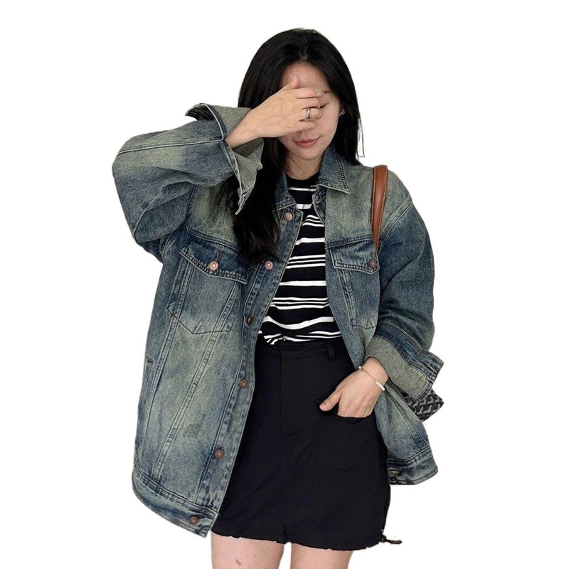 2025新款牛仔外套长袖oversize韩版时尚宽松简约通勤夹克衫女BF潮|undefined