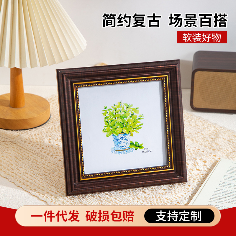 Square Table Hanging Wall Photo Frame Modern Simple Retro Stereo Photo Studio Photo Frame Living Room Bedroom Photo Frame Wholesale
