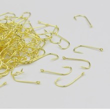 高品质管付金袖鱼钩有倒刺鱼钩无刺鱼袖钩长柄细条鲫鱼钩小号鱼钩