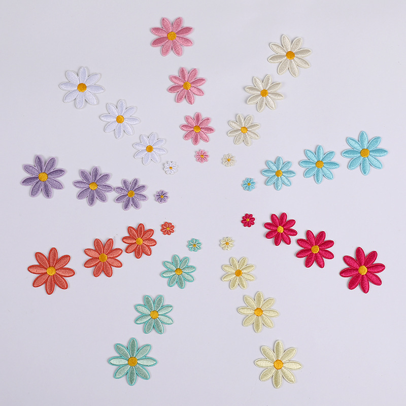 Colorful Small Flower Computer Embroidery Cloth Stickers Decorative Accessories Clothing Shoes Hats Bags Accessories Cross-Border Special Supply Large Quantities in Stock
