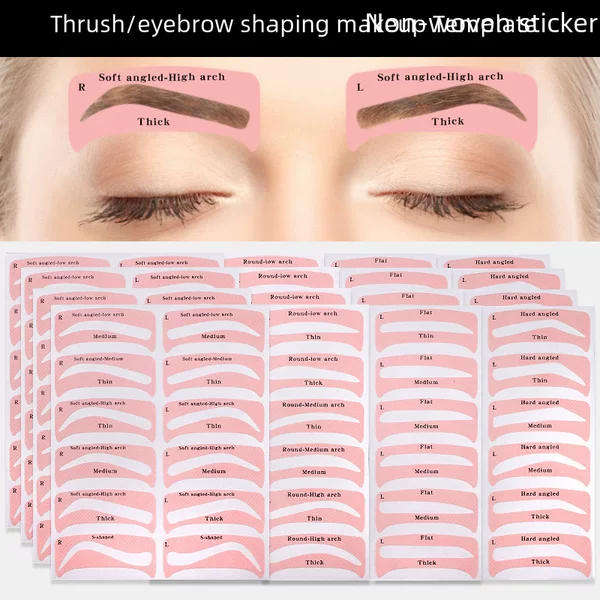 2023 New Non-Woven Eyebrow Stickers European and American Popular Eyebrow Card Eyebrow Shape Stickers 4 Sheets 24 Styling Eyebrow Handy Gadgets