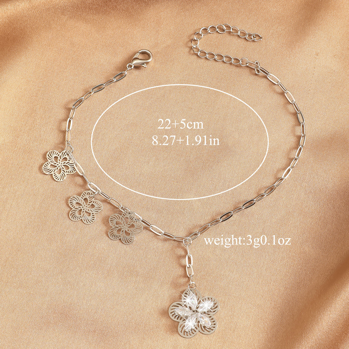 Transfronterizos de lujo ligero de alta calidad de zircon de cobre de moda simple accesorios de tobillas de mariposa para mujeres nuevos accesorios de pie de mariposa