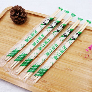 Disposable chopsticks wholesale fast food takeaway commercial tableware hygiene panda round chopsticks convenient toothpick chopsticks bamboo chopsticks free shipping