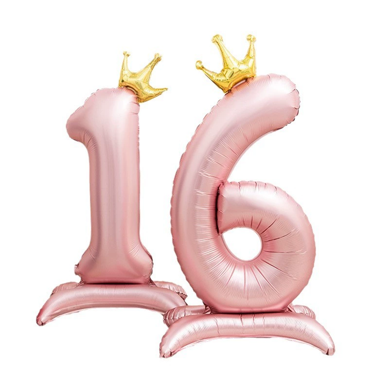 Big fuchsia pearl powder, digital balloon, Birthday gift