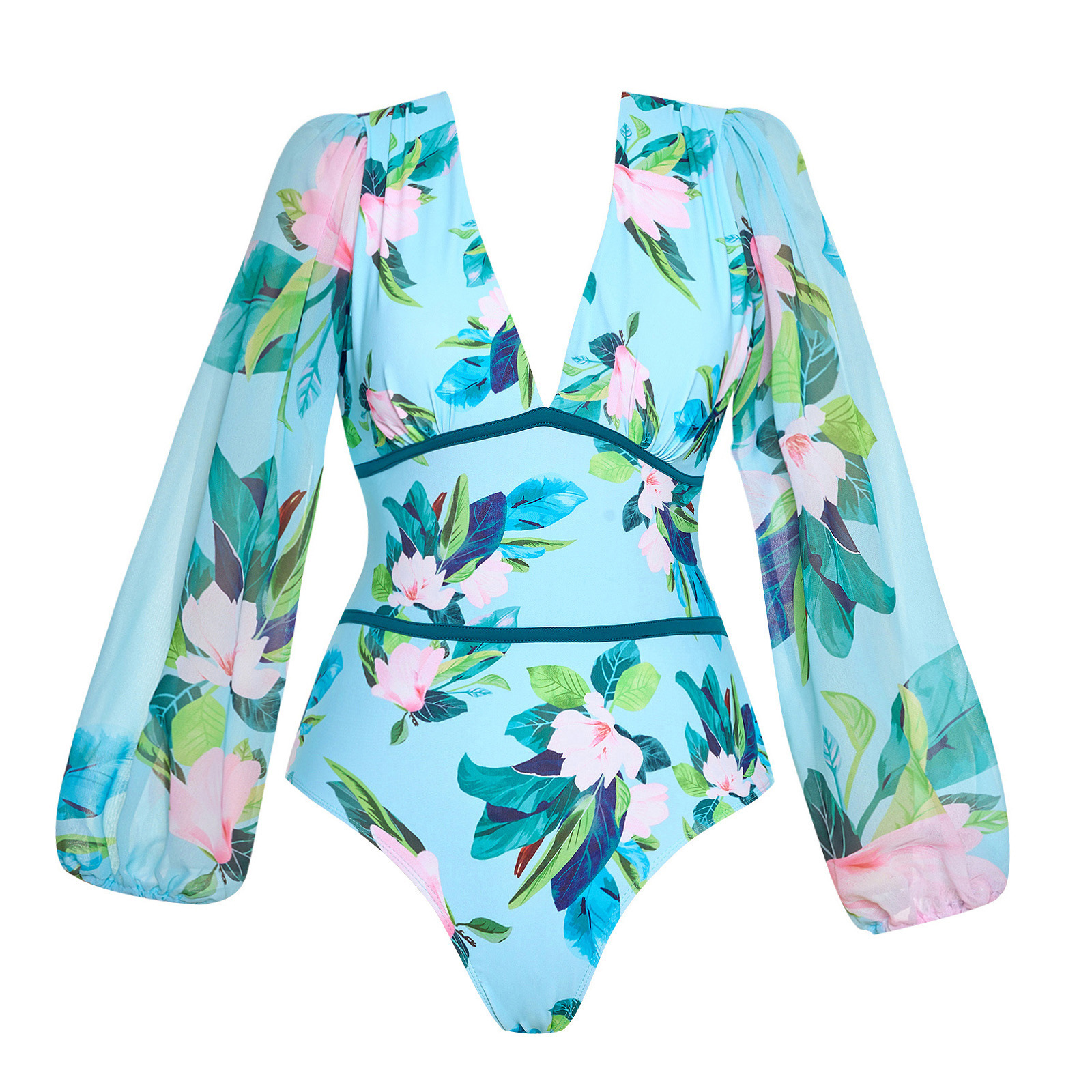 Costume da bagno intero sexy da donna con gonna in rete, set a due pezzi_voghion.com