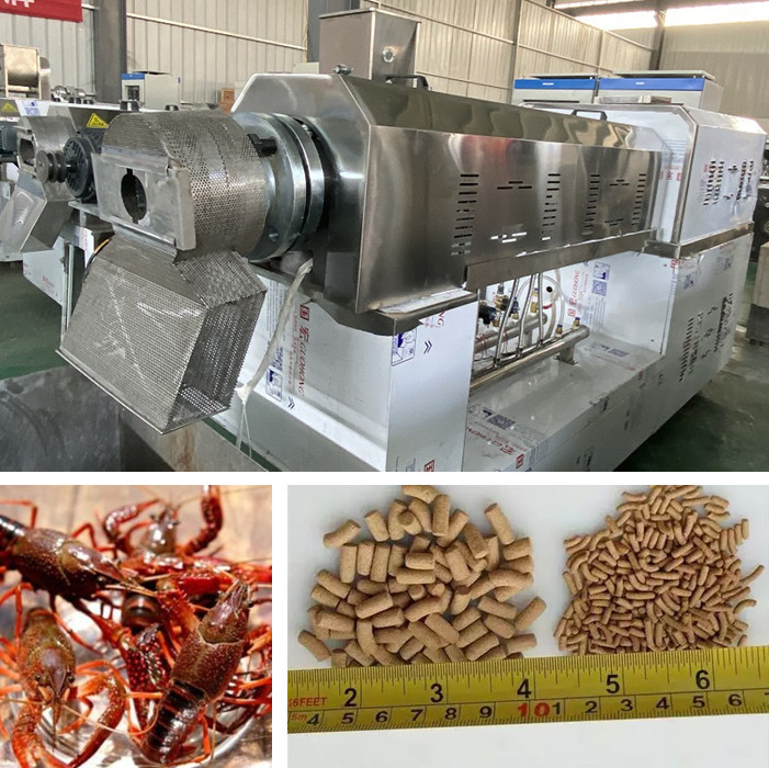 鱼饲料生产线，鱼饲料双螺杆设备，虾饲料生产设备