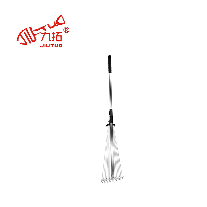 不锈钢金属草耙 枯叶钢丝耙子 搂草耙子伸缩松土多齿耙子