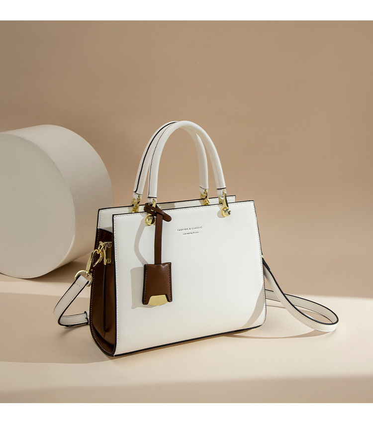 Túi đeo chéo nữ da thật phong cách Lady Dior, thiết kế quai xách tay và đeo chéo, dung tích lớn, kiểu dáng thời trang thu đông — Màu trắng be chi tiết 15