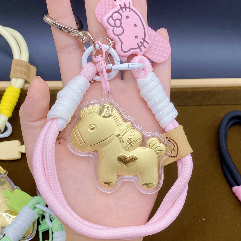 水貝人気ラブブゴールドキーホルダー LABUBU バッグペンダントパンダペンダント携帯電話チェーン漫画卸売|undefined