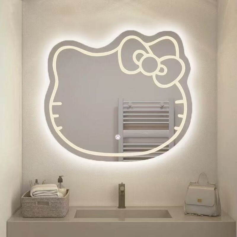 Smart makeup mirror for dressing table, wall-mounted desktop vanity mirror with LED light, extra-large size for home use Smart makeup mirror for dressing table, wall-mounted desktop vanity mirror with LED light, extra-large size for home use