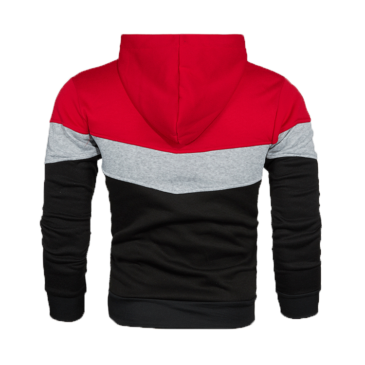 Men's Clothing Autumn and winter blue street casual sports sweatshirt loose side seam pocket block color youth hoodie_senzul.com