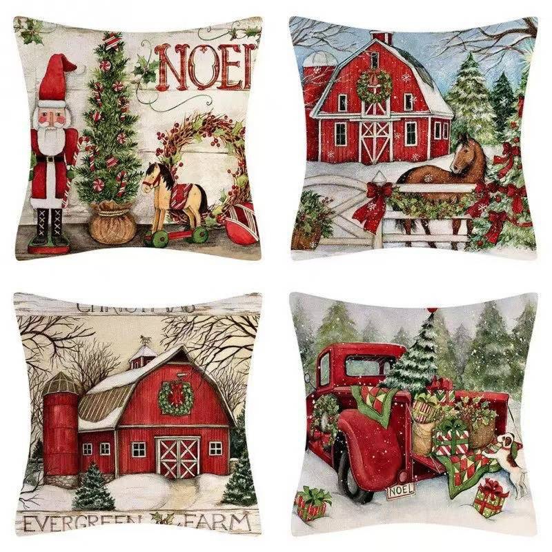 Navidad almohada cubierta de decoración para el hogar almohada de la sala de estar sofá cojín cubierta de dormitorio almohada de cabeza fábrica al por mayor