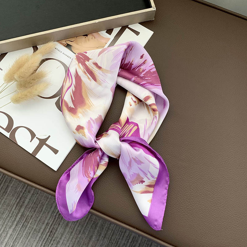 Bufanda cuadrada Bufanda de seda con cuello Sensación avanzada Verano salvaje Estilo coreano Pequeño protector de cuello fresco Bufanda decorativa Pequeño chal Bufanda en la cabeza