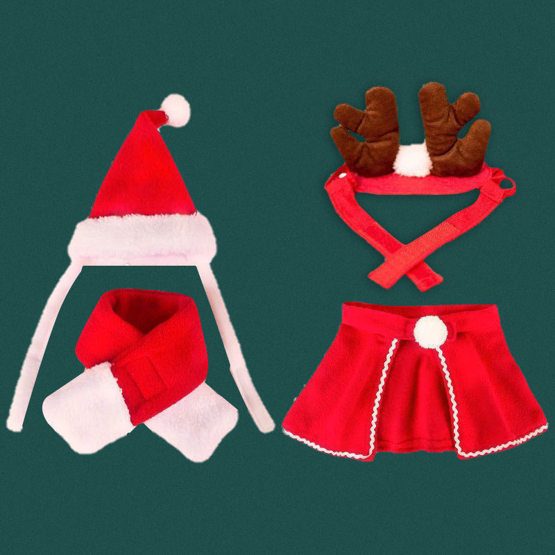 猫犬クリスマスかわいい服幼猫小型犬テディ比熊英短ぬいぐるみクリスマスマント|undefined