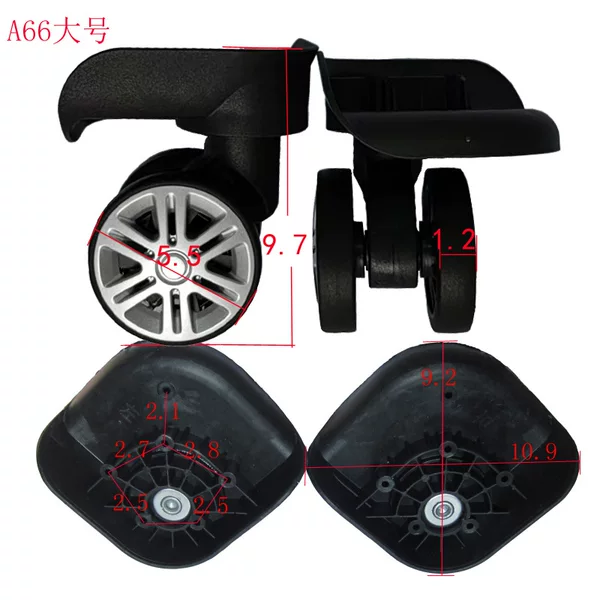 A66 Double Row Wheel Suitcase Wheel Trolley Bag Accessories Suitcase Universal Wheel Trolley Case Password Luggage Wear-Resistant
