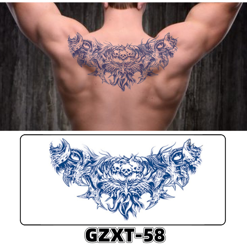 Pegatinas de tatuaje de jugo de pecho de flores pegatinas de tatuaje de hierbas de brazo grande de flores sudor impermeable media hoja alas de flores pegatinas de tatuaje al por mayor