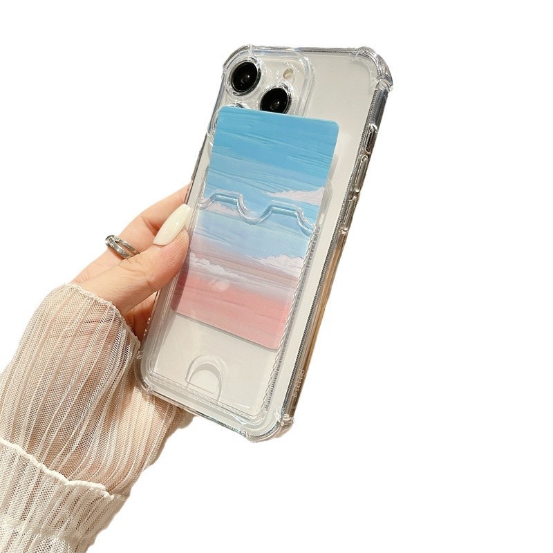 适用iPhone17Promax四角防摔插卡手机壳苹果16透明跨境简约保护套|undefined