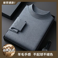 16针高密精仿毛衣男2025秋冬季新款时尚半高领内搭打底男士针织衫