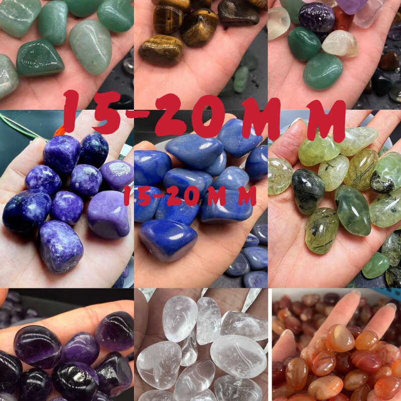 Natural crystal 1.5-2cm polished Rolling Stone pink crystal amethyst Tiger Eye Stone Dongling Jade White Crystal Rolling Stone