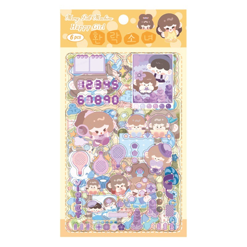 40 dibujos animados lindo transparente impermeable PVC pegatinas DIY diario material decorativo pegatinas dibujos animados taza de agua pegatinas