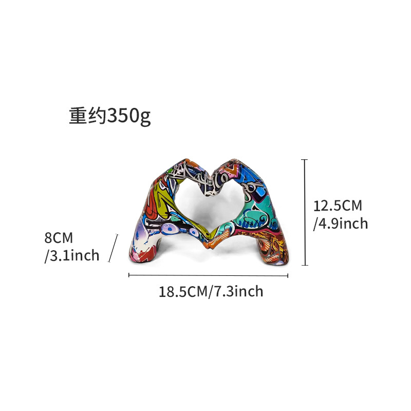 Internet celebridad graffiti amor gesto decoración hogar sala de estar Oficina escritorio exposición resina artesanía decoraciones