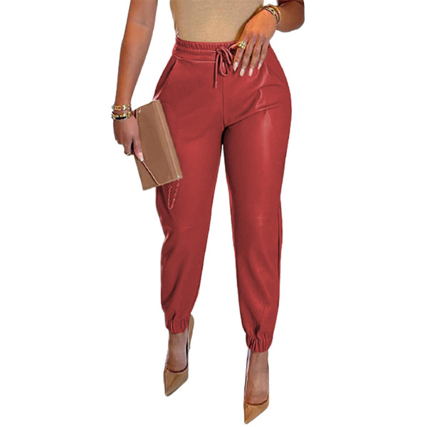 Summer solid color polyurethane trousers for leisure