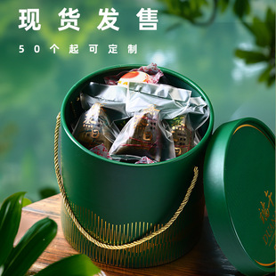 Zongzi Packaging Box 2025 Dragon Boat Festival Gift Box High-End Round Satchel Hug Bucket Gift Box Hotel Classy Empty Box