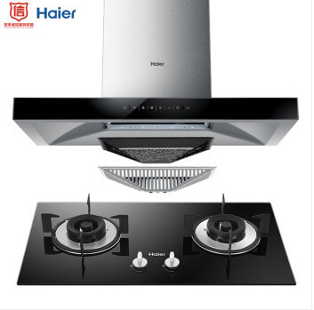 海爾 歐式 20立方大吸力 時尚家用 抽油煙機 ET903+Q2B0 (天然氣)