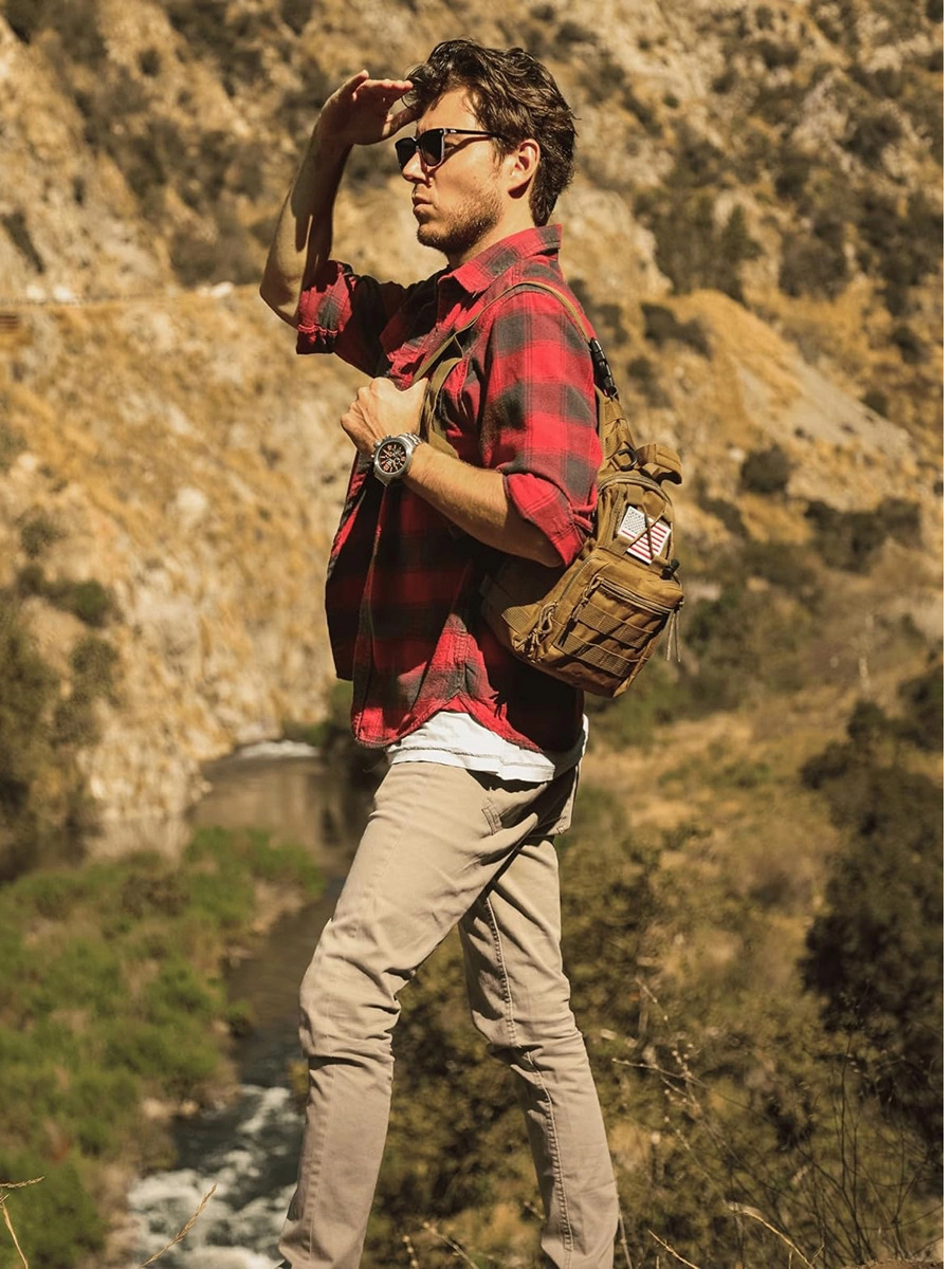 Personalizado bolso de pecho deportivo al aire libre multifuncional hombre mochila anti-desgarro material táctico al por mayor camuflaje portátil