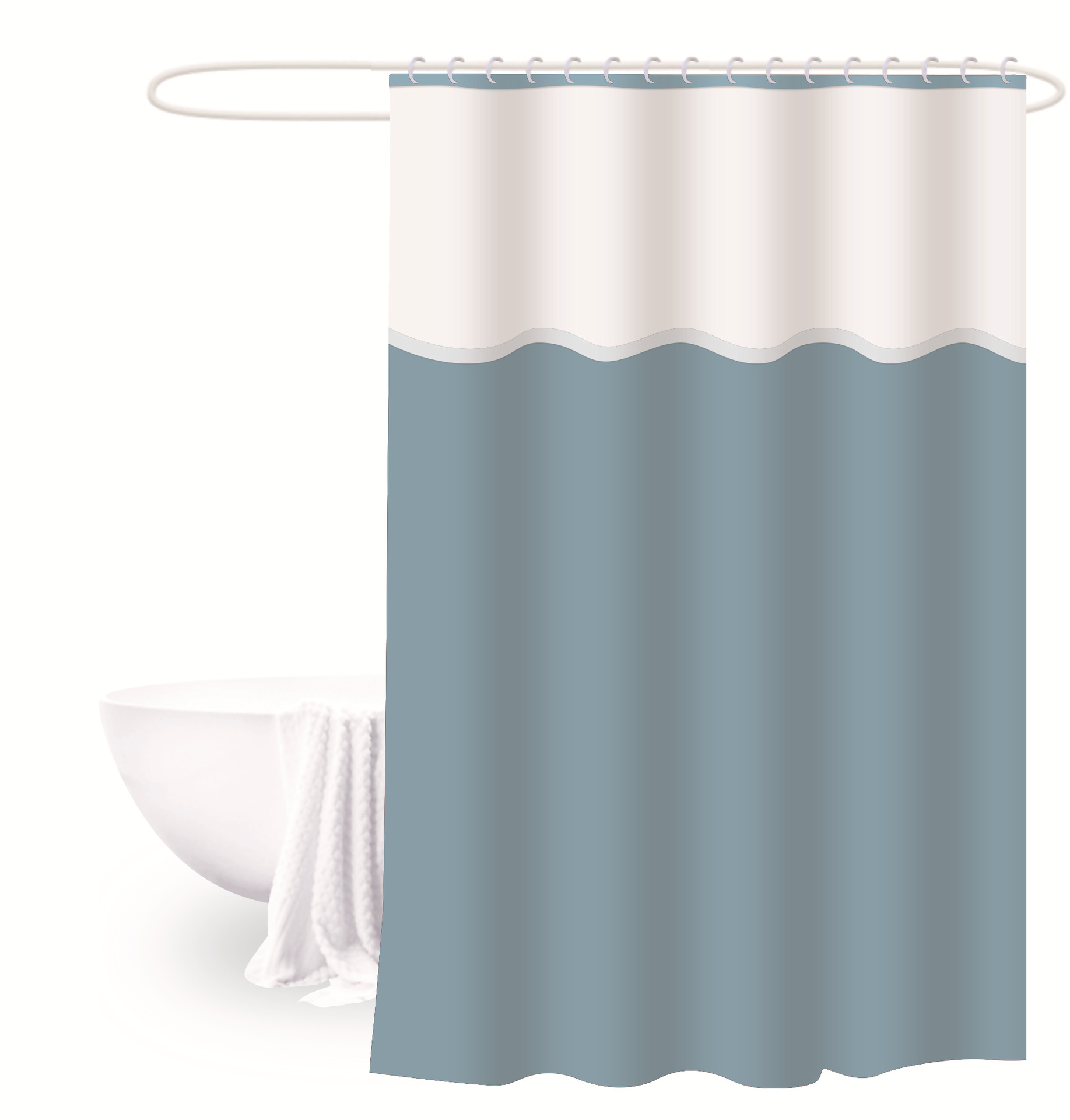 Cortina de ducha 180*180 color sólido engrosada cortina de ducha de tres piezas cortina de baño peva baño semitransparente cortina de ducha de baño impermeable