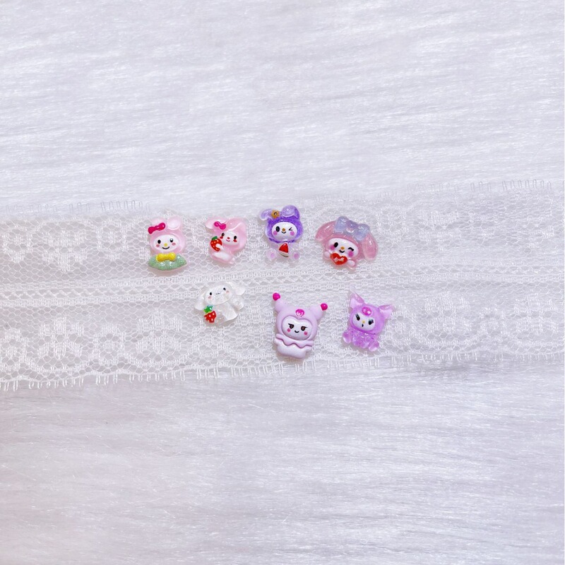Xiaohongshu Cross-Border Popular Sanrio Series Cute Cartoon DIY Nail Art Accessories Accessories Nail Wholesale