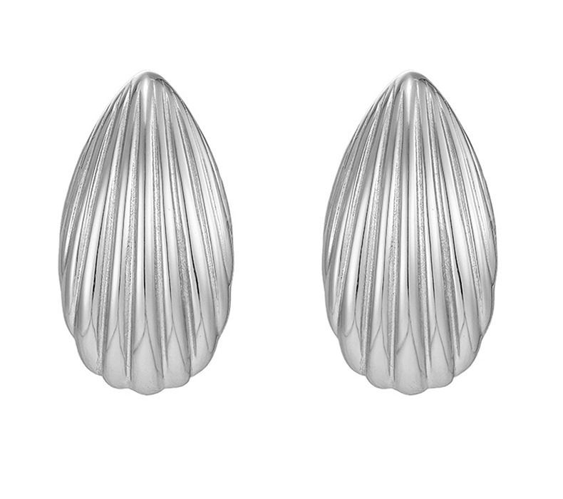 8g Weight 925 Sterling Silver Ear Needle Material Ear Studs Classification 1 Pair 925 Sterling Silver 925 Sterling Silver Earrings Geometric Melon Seed Shape Ear Studs