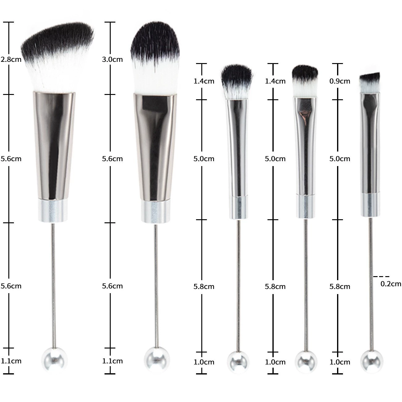 Metal soft brush, face blush, foundation, DIY