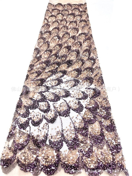 Nueva moda de la industria pesada tela bordada de perlas Gaoding cena de fiesta vestido de baile tela de trajes de vestido transfronterizo