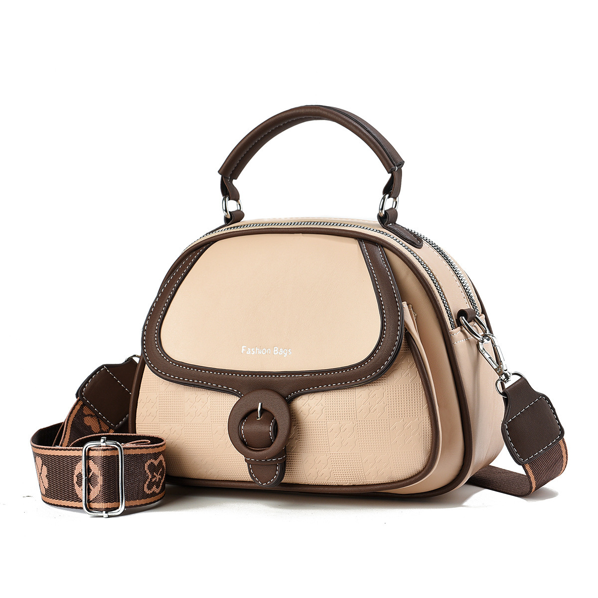 2025 nuevo bolso redondo de color de contraste bolso de moda bolso de verano bolso de mano de mujer