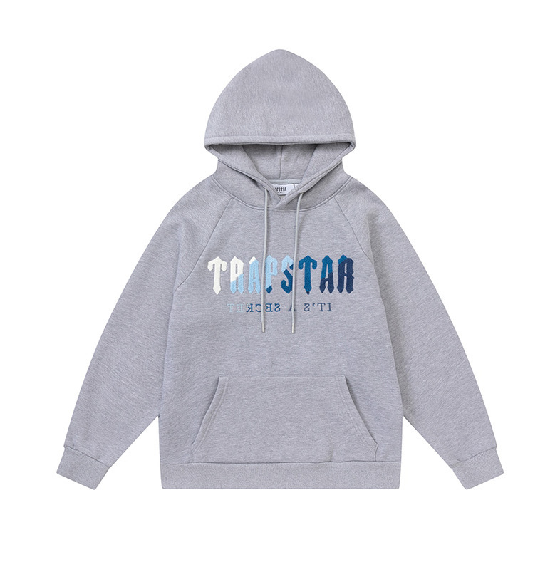 Trapstarタオル刺繍とベルベットの帽子付きガードルのジッパー付きズボンのカジュアルセット|undefined